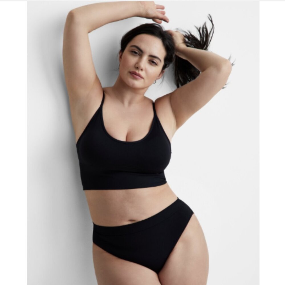 State of Day Women's Seamless Bralette, Deep Black, NWT